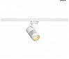 STRUCTEC spot for 3-circuit high-voltage track, 24W, LED, 3000K, 60°, white, incl. 3-circuit adapter