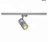 STRUCTEC spot for 3-circuit hv track, 24W, LED, 3000K, 36°, silver-grey, incl. 3-circuit adapter