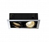AIXLIGHT® FLAT DOUBLE LED светильник встраиваемый c LED 2х 24.5Вт (54Вт), хром/ черный