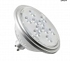 LED QPAR111 GU10 источник света 230В, 7Вт, 3000K, 730лм, 13°, серебристый корпус